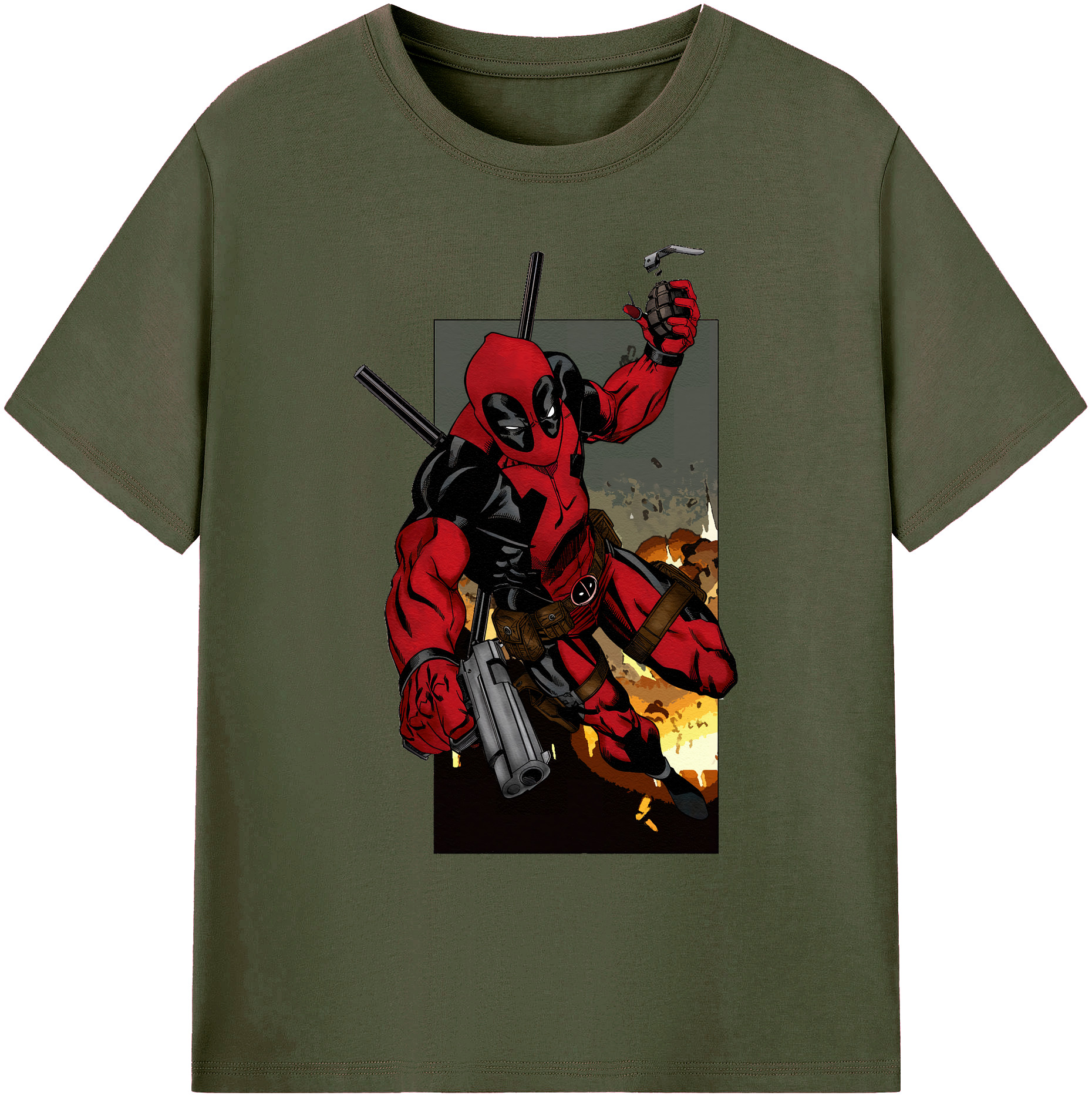（画像用） Deadpool デッドプール 綿100％ メンズ半袖Tシャツ｜肌触りやわらか＆通気性